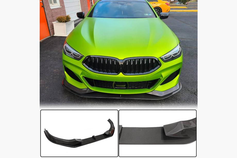 BMW 8-serie G14/G15/G16 2018– Frontläpp till främre stötfångare Lip V1 (för M-Sport, kolfiber) Foto 1