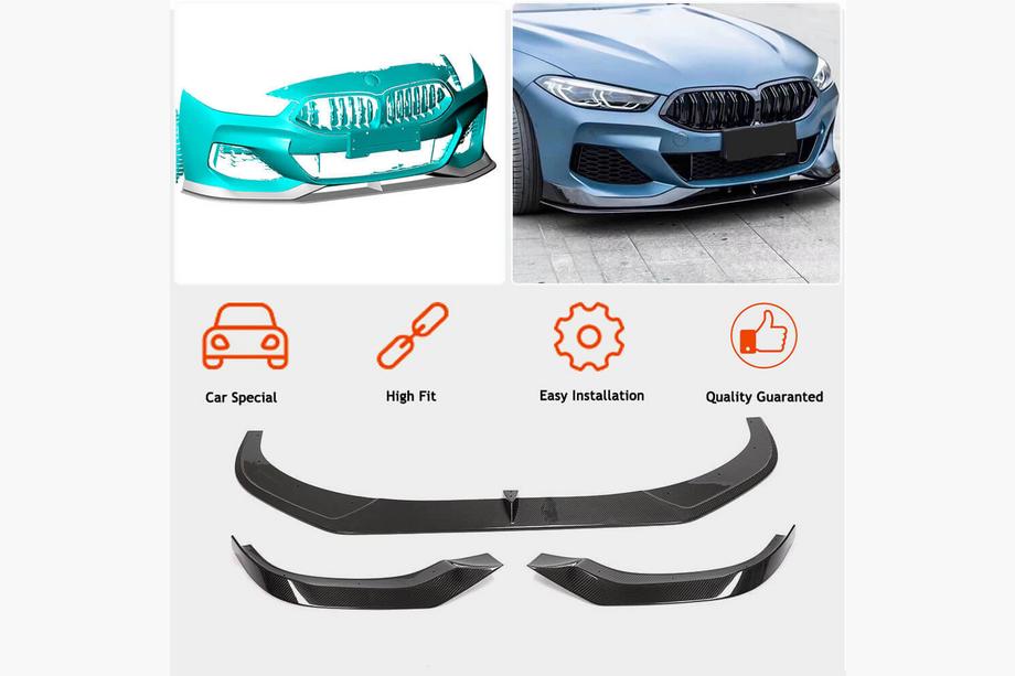 BMW 8-serie G14/G15/G16 2018– Frontläpp till främre stötfångare Lip V1 (för M-Sport, kolfiber) Foto 2