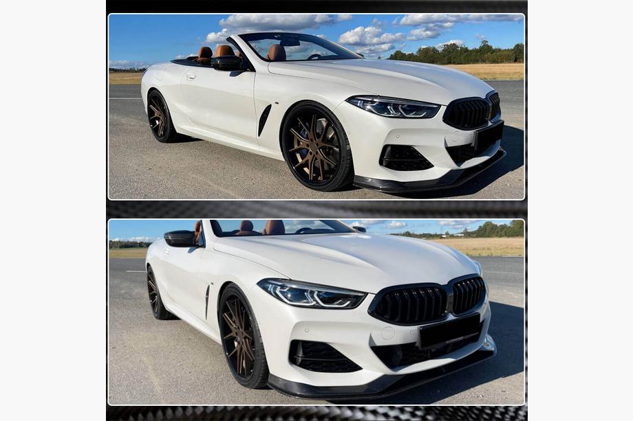 BMW 8-serie G14/G15/G16 2018– Frontläpp till främre stötfångare Lip V1 (för M-Sport, kolfiber) Foto 5