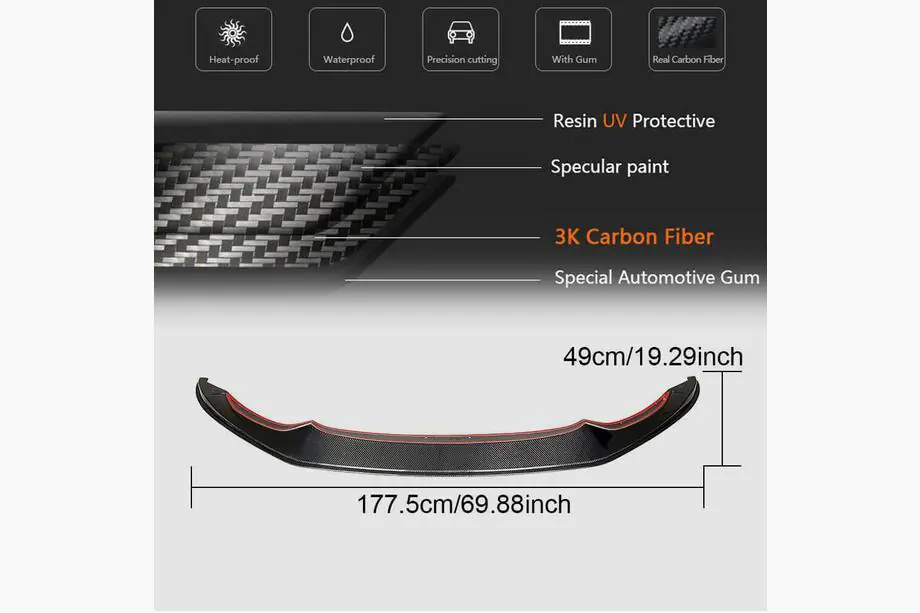 BMW 4-serie F32/F33/F36 2012–2020 Frontläpp Lip V7 (för F82/F83, kolfiber) Foto 6