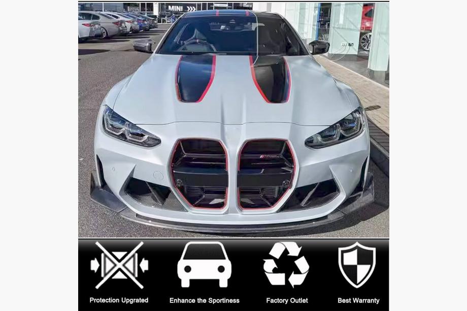 BMW 3-serien G20/G21 2018– Frontläpp Lip V2 till främre stötfångaren (för G80, kolfiber) Foto 2
