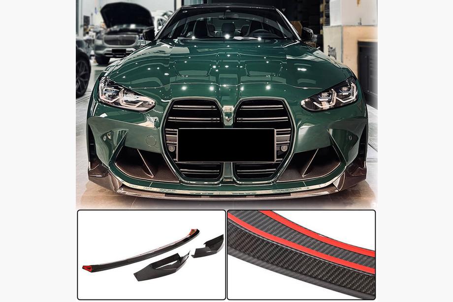 BMW 3-serien G20/G21 2018– Frontläpp Lip V3 (för G80, kolfiber) Image