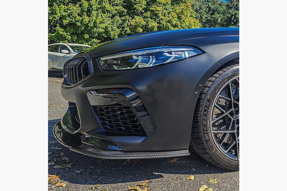 BMW 8-serie G14/G15/G16 2018– Frontläpp / lipspoiler till främre stötfångare (för F91/F92/F93 M8, kolfiber) Foto 5