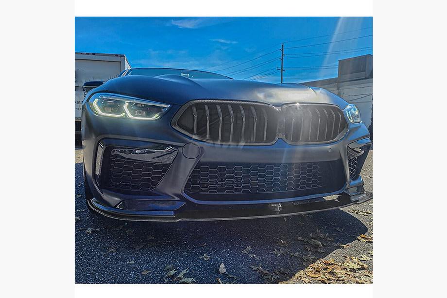 BMW 8-serie G14/G15/G16 2018– Frontläpp / lipspoiler till främre stötfångare (för F91/F92/F93 M8, kolfiber) Foto 7