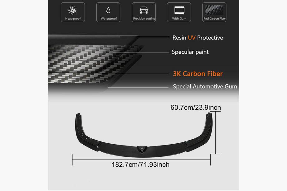 BMW 8-serie G14/G15/G16 2018– Frontläpp / lipspoiler till främre stötfångare (för F91/F92/F93 M8, kolfiber) Foto 9