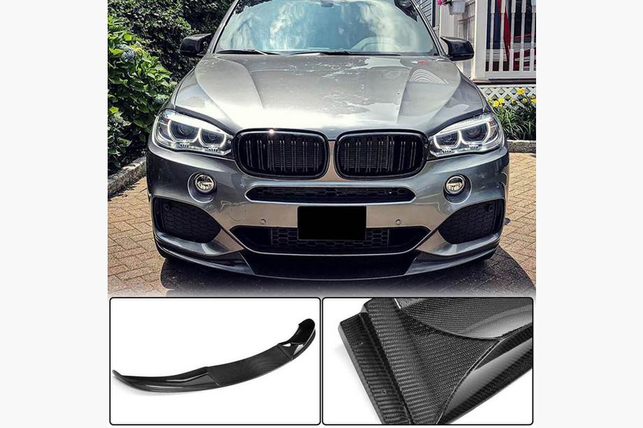 BMW X5 F15 2013–2018 Frontläpp Lip till främre stötfångare (för M-Sport, kolfiber) Foto 1