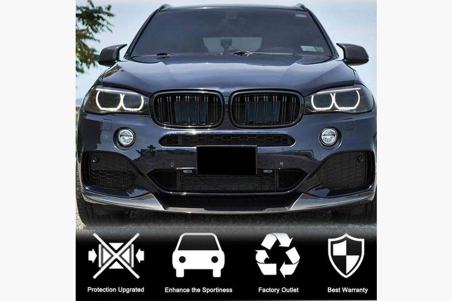 BMW X5 F15 2013–2018 Frontläpp Lip till främre stötfångare (för M-Sport, kolfiber) Foto 3