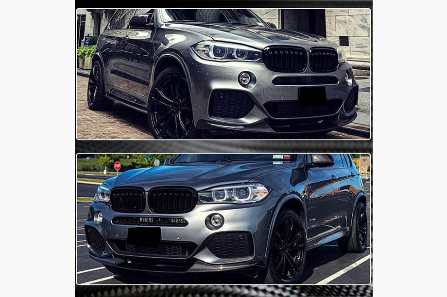 BMW X5 F15 2013–2018 Frontläpp Lip till främre stötfångare (för M-Sport, kolfiber) Foto 4