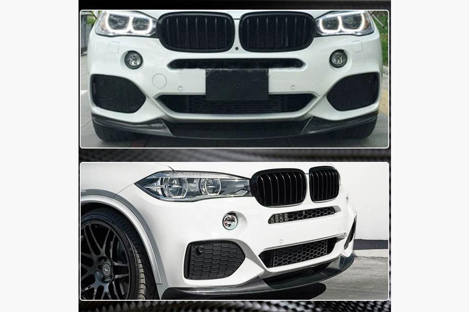 BMW X5 F15 2013–2018 Frontläpp Lip till främre stötfångare (för M-Sport, kolfiber) Foto 5