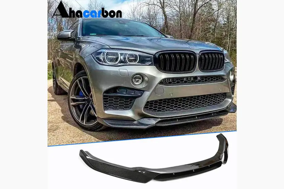 BMW X5 F15 2013–2018 Frontläpp till stötfångare Lip V1 (för F85, kolfiber) Image