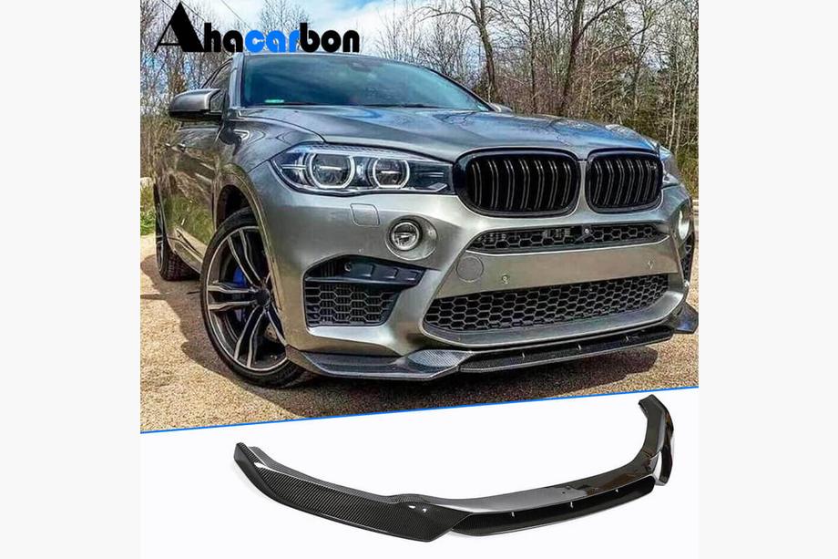 BMW X6 F16 2014–2019 Frontläpp Lip V1 (för F86, kolfiber) Image