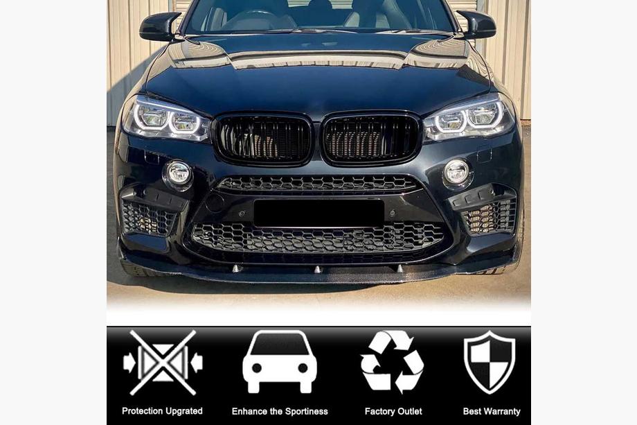 BMW X6 F16 2014–2019 Frontläpp till stötfångare Lip V3 (för F86, kolfiber) Foto 3
