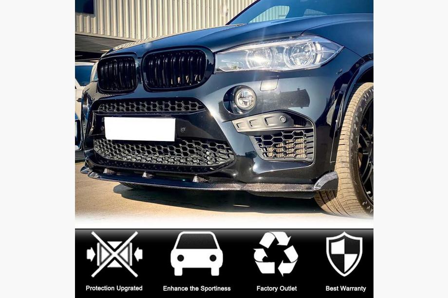 BMW X6 F16 2014–2019 Frontläpp till stötfångare Lip V3 (för F86, kolfiber) Foto 4