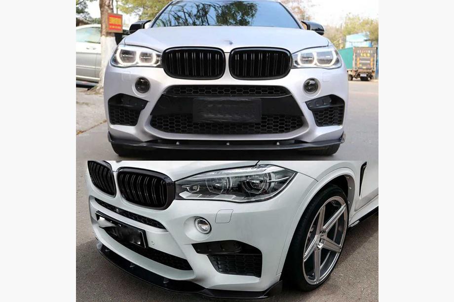 BMW X6 F16 2014–2019 Frontläpp till stötfångare Lip V3 (för F86, kolfiber) Foto 5