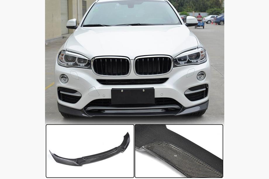BMW X6 F16 2014–2019 Frontläpp till stötfångare Lip V1 (för Base, Carbon) Image