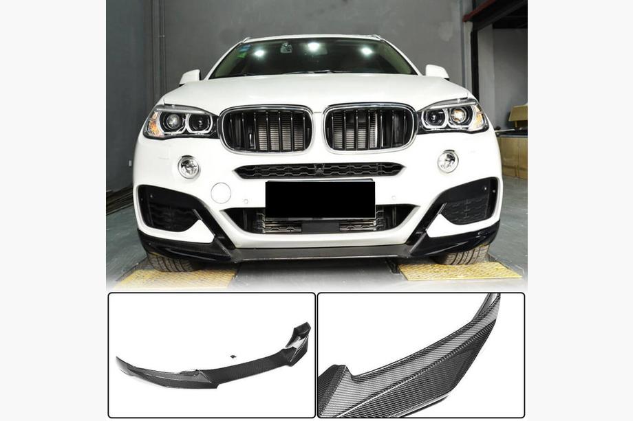 BMW X6 F16 2014–2019 Frontläpp Lip till främre stötfångare (för M-Sport, kolfiber) Image