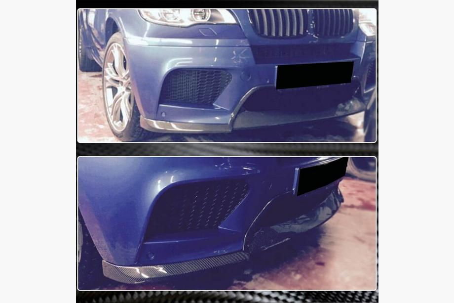 BMW X6 E71 2008–2014 Frontläpp till stötfångare Lip V2 (för X6M, kolfiber) Foto 3