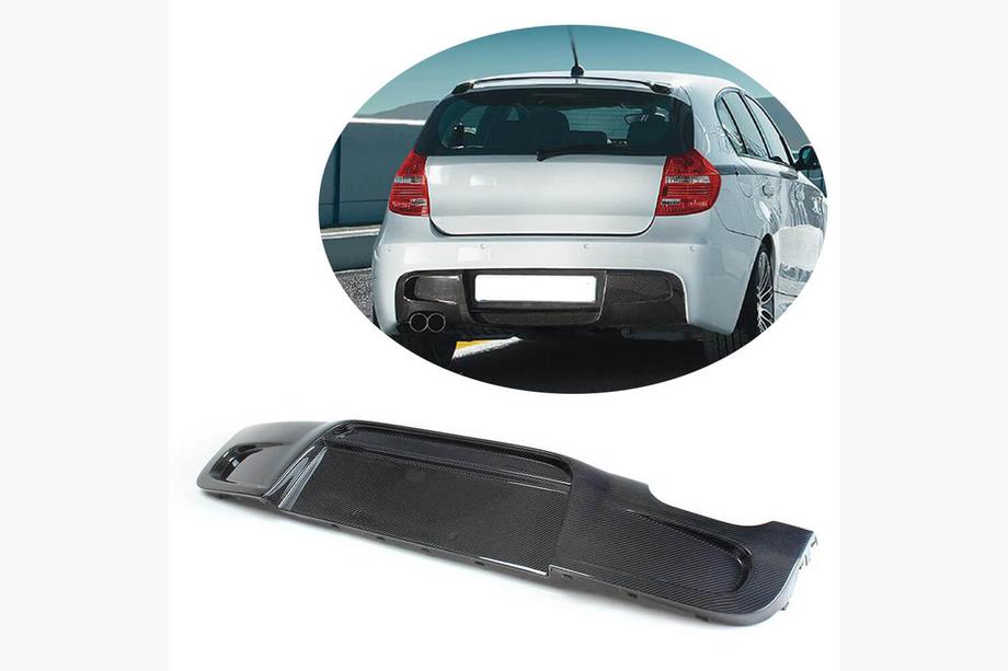 BMW 1-serie E81/E82/E87/E88 2004–2011 Bakre stötfångardiffusor V1 (för E87 M-Sport, kolfiber) Image