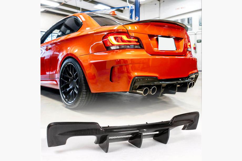 BMW 1-serie E81/E82/E87/E88 2004–2011 Bakre stötfångardiffusor FRP (för 1M E82) Image
