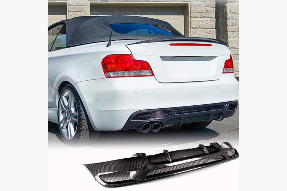 BMW 1-serie E81/E82/E87/E88 2004–2011 Bakre stötfångardiffusor V1 (för E82/E88 M-Sport, kolfiber) Image