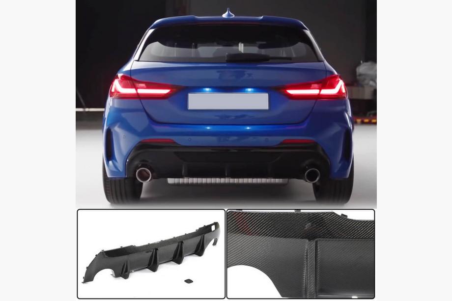 BMW 1-serien F40 2019–2024 Bakre stötfångardiffusor (för M-Sport, kolfiber) Foto 1
