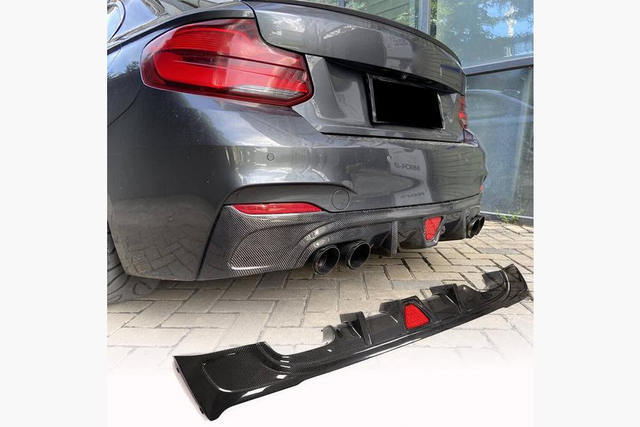 BMW 2-serien F22/F23 2014–2021 Bakre stötfångardiffusor V2 (för F22/F23 M-Sport, kolfiber) Image