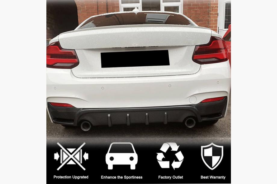 BMW 2-serien F22/F23 2014–2021 Bakre stötfångardiffusor V4 (för F22/F23 M-Sport, kolfiber) Foto 3