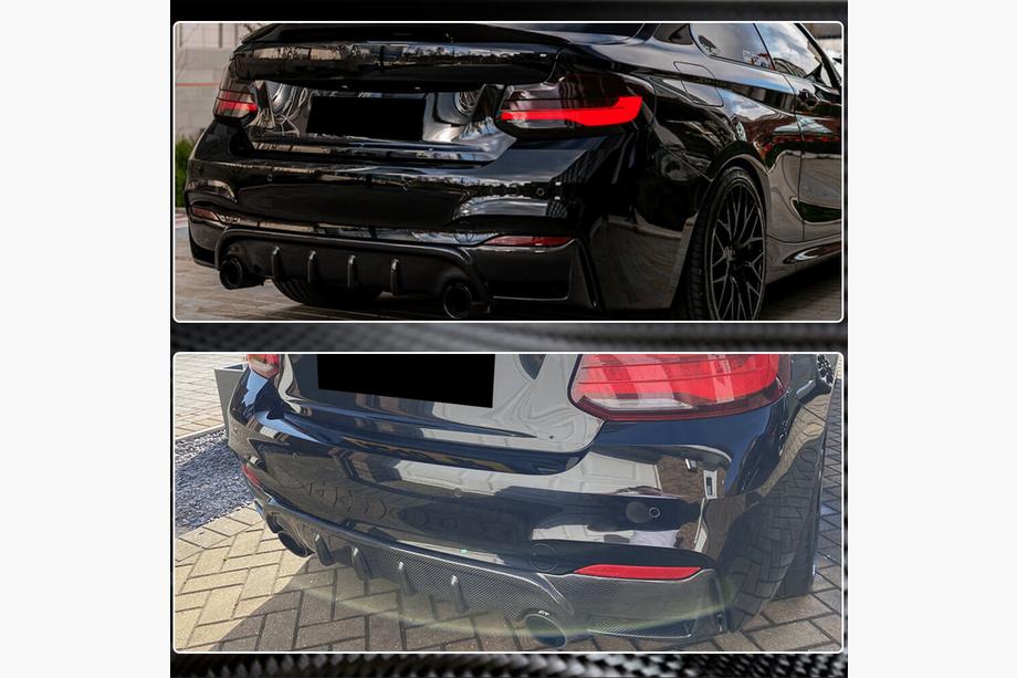 BMW 2-serien F22/F23 2014–2021 Bakre stötfångardiffusor V4 (för F22/F23 M-Sport, kolfiber) Foto 5