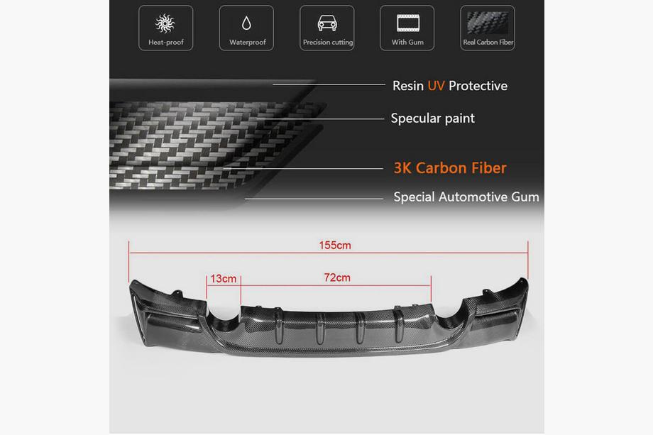 BMW 2-serien F22/F23 2014–2021 Bakre stötfångardiffusor FRP V5 (för F22/F23 M Sport) Foto 6