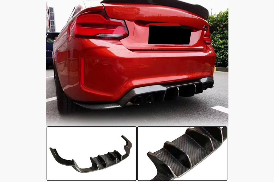BMW 2-serien F22/F23 2014–2021 Bakre stötfångardiffusor V1 (för F87 M2/M2C, kolfiber) Image