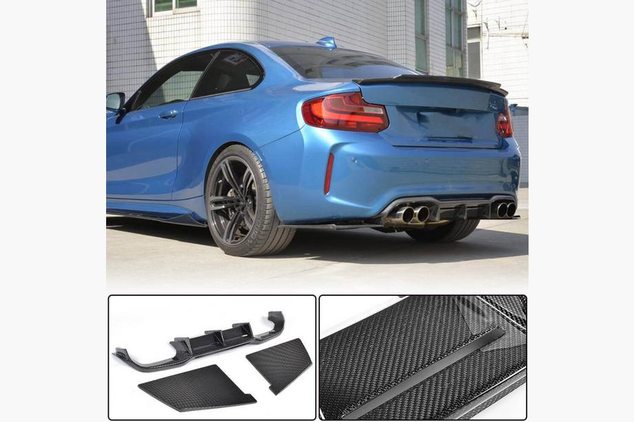 BMW 2-serien F22/F23 2014–2021 Bakre stötfångardiffusor V3 (för F87 M2/M2C, kolfiber) Image