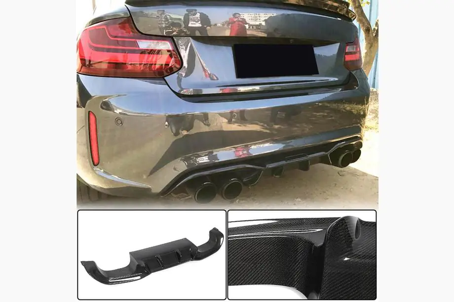 BMW 2-serien F22/F23 2014–2021 Bakre diffuser V4 (för F87 M2/M2С, kolfiber) Foto 1