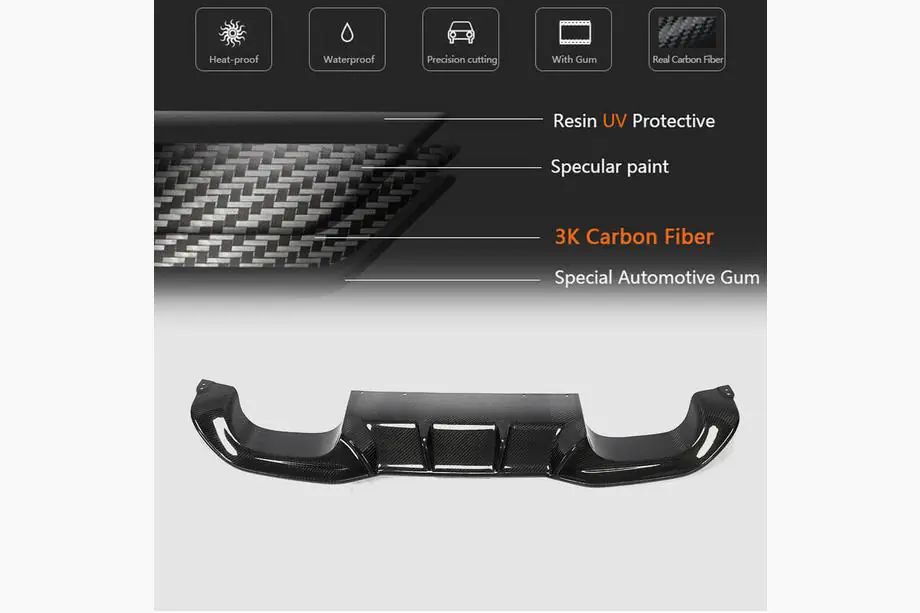 BMW 2-serien F22/F23 2014–2021 Bakre diffuser V4 (för F87 M2/M2С, kolfiber) Foto 5