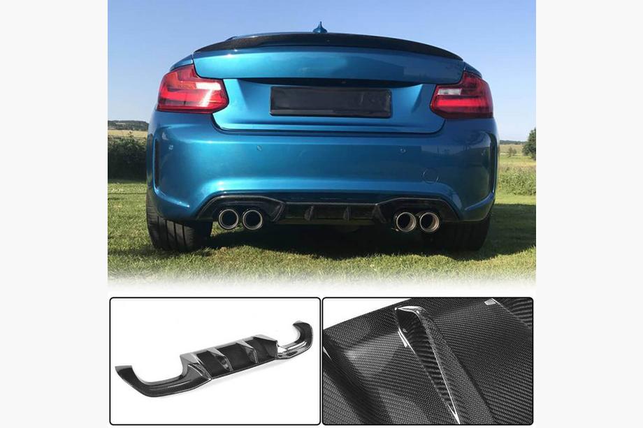 BMW 2-serien F22/F23 2014–2021 Bakre stötfångardiffusor V6 (för F87 M2/M2С, kolfiber) Image