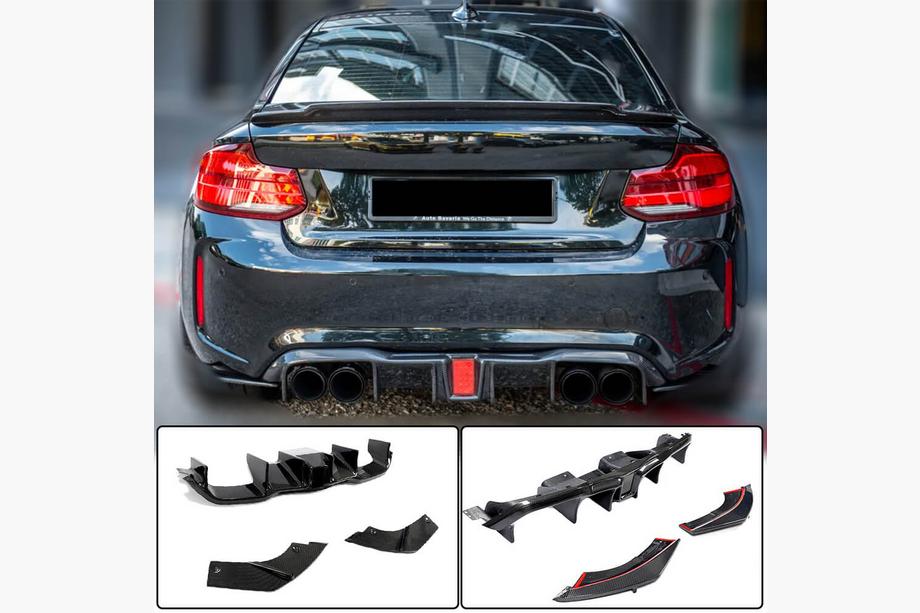 BMW 2-serien F22/F23 2014–2021 V8 bakre stötfångardiffusor (för F87 M2/M2C, carbon) Image