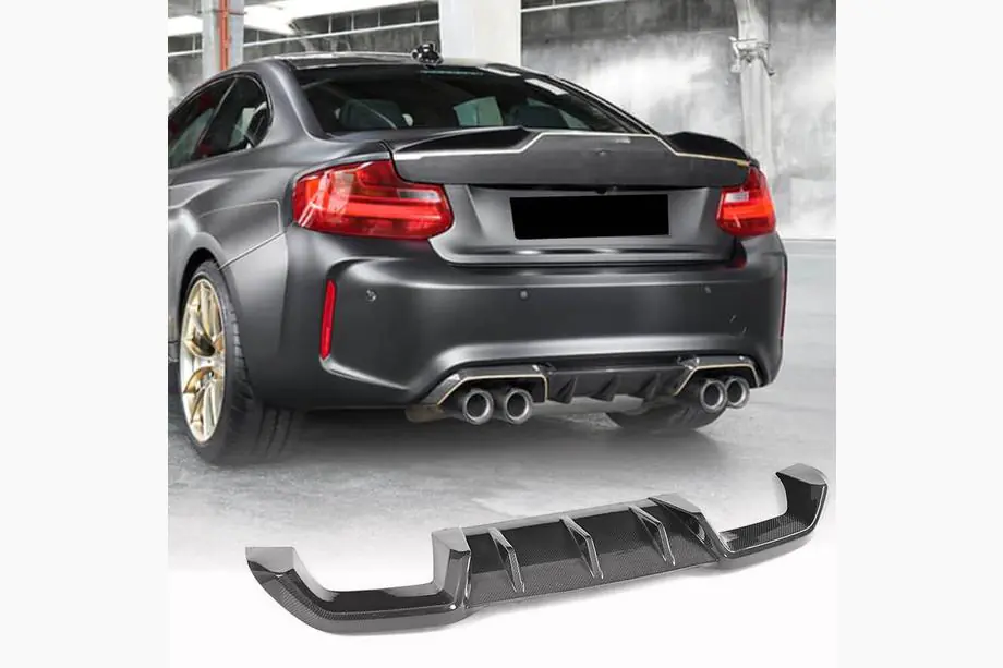 BMW 2-serien F22/F23 2014–2021 Bakre stötfångardiffusor V5 (för F87 M2/M2C, kolfiber) Image