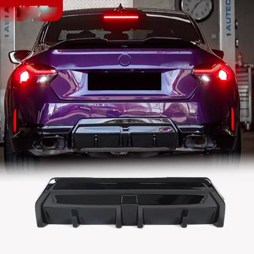 BMW 2-serie G42 2021– Bakre stötfångardiffusor Black ABS V1 (M Sport) Image