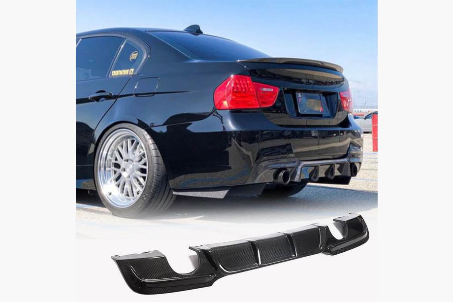 BMW 3-serie E90/E91 2005–2011 Bakre stötfångardiffusor V1 (för E90 M-Sport, kolfiber) Image