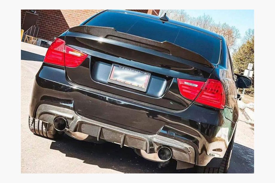 BMW 3-serie E90/E91 2005–2011 Bakre stötfångardiffusor (för E90 M-Sport, kolfiber) Foto 7