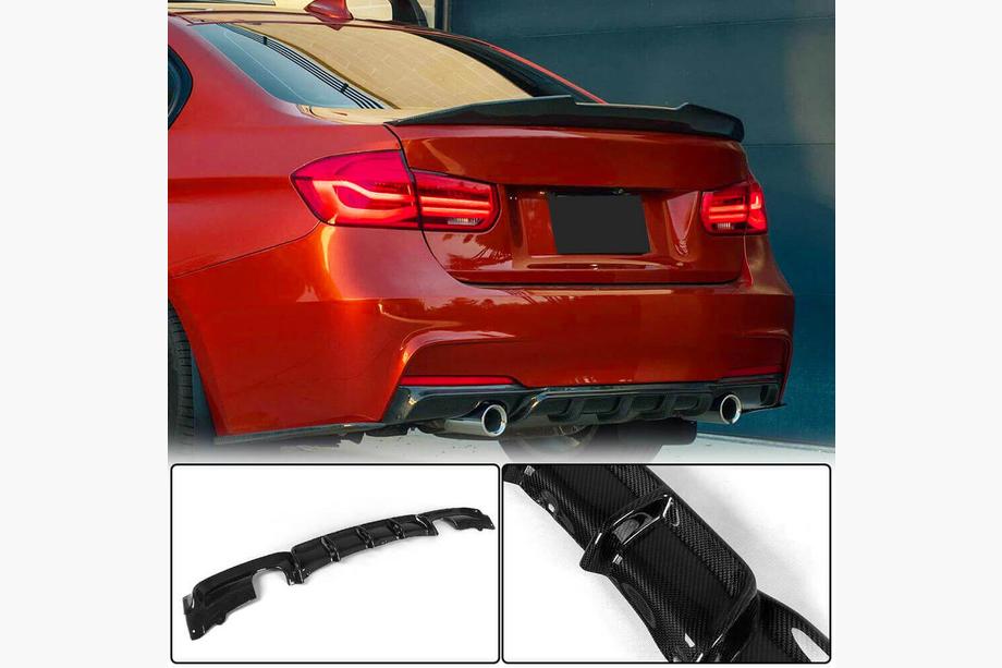 BMW 3-serien F30/F31 2012–2019 Bakre stötfångardiffusor i kolfiber V2 (för M-Sport) Image