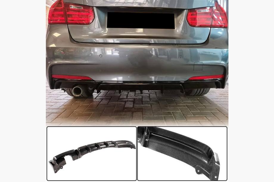 BMW 3-serien F30/F31 2012–2019 Bakre stötfångardiffuser V3 (för F30 M-Sport, kolfiber) Image