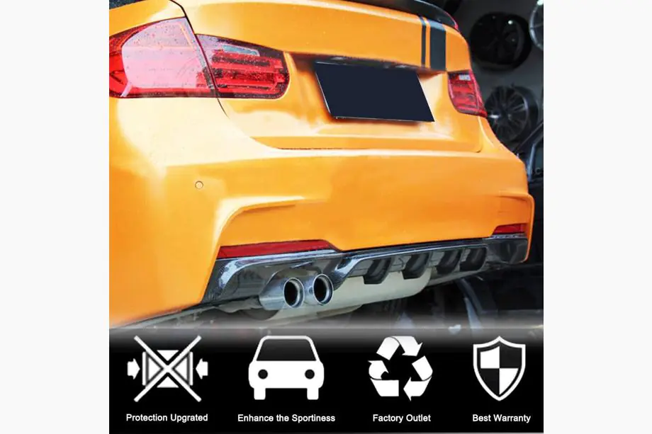BMW 3-serien F30/F31 2012–2019 Bakre stötfångardiffusor V5 (för F30 M-Sport, kolfiber) Foto 2