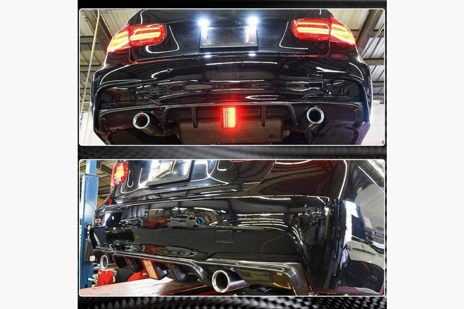 BMW 3-serien F30/F31 2012–2019 Bakre stötfångardiffusor V2 (för F30 M-Sport, kolfiber) Foto 3