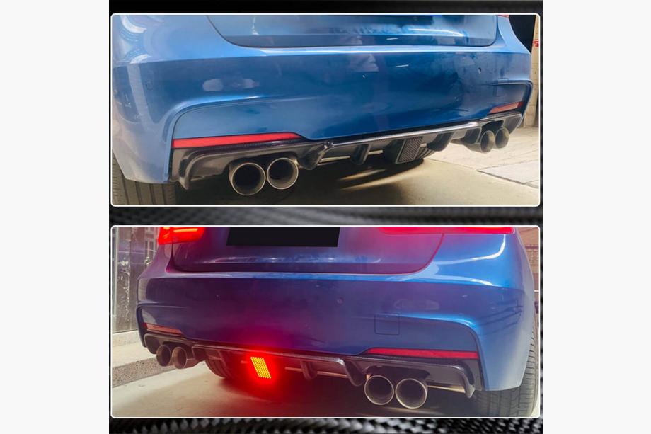 BMW 3-serien F30/F31 2012–2019 Bakre stötfångardiffusor V2 (för F30 M-Sport, kolfiber) Foto 12