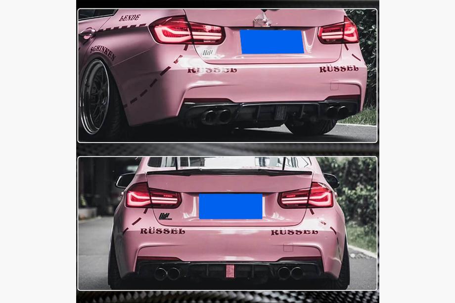 BMW 3-serien F30/F31 2012–2019 Bakre stötfångardiffusor V2 (för F30 M-Sport, kolfiber) Foto 17