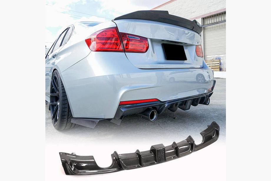 BMW 3-serien F30/F31 2012–2019 Bakre stötfångardiffusor i kolfiber V11 (för M-Sport) Foto 1
