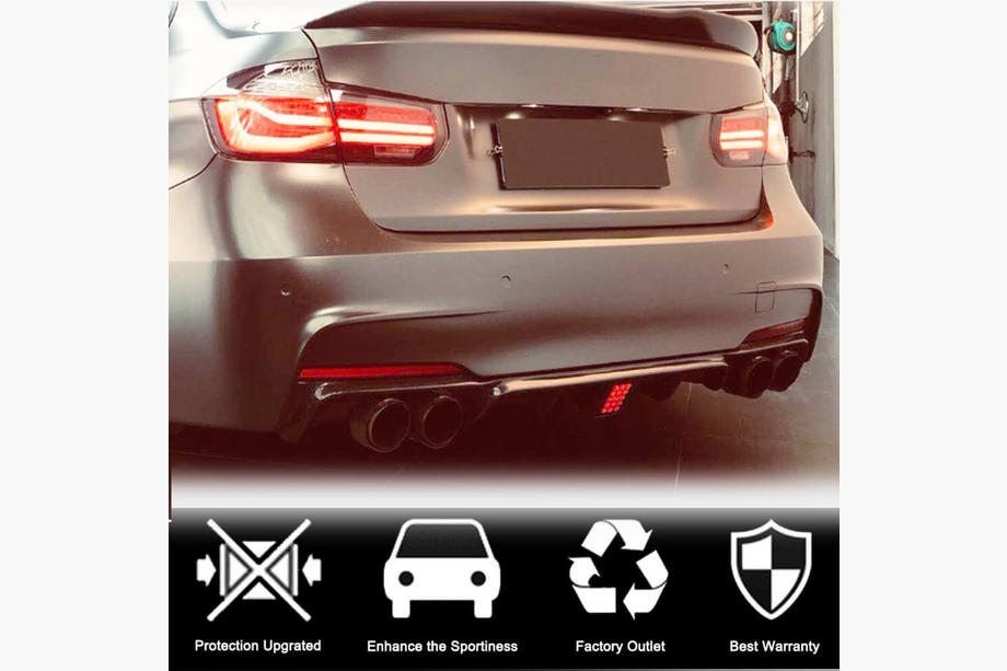 BMW 3-serien F30/F31 2012–2019 Bakre stötfångardiffusor i kolfiber V11 (för M-Sport) Foto 11
