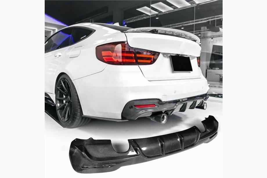 BMW 3-serie F34 2013–2020 Bakre stötfångardiffusor V2 (för M-Sport, kolfiber) Foto 1