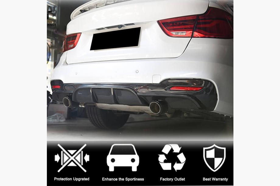 BMW 3-serie F34 2013–2020 Bakre stötfångardiffusor V2 (för M-Sport, kolfiber) Foto 3
