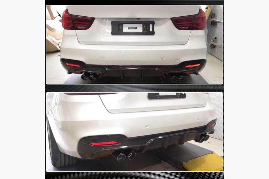 BMW 3-serie F34 2013–2020 Bakre stötfångardiffuser V4 (för M-Sport, kolfiber) Foto 3